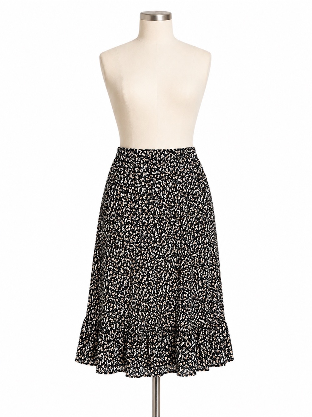 No Boundaries Floral Skirt XXL Black Midi Skirt Front Slit Flowy Plus Size - Picture 1 of 5